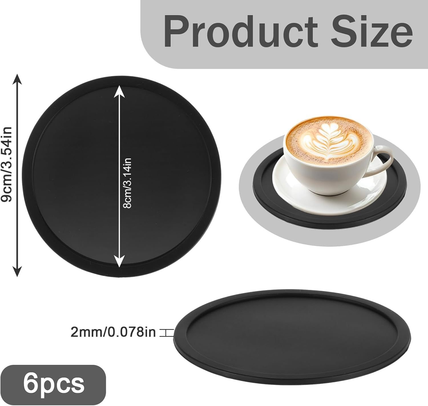 Round Non-Slip Silicone Coaster detail image 5