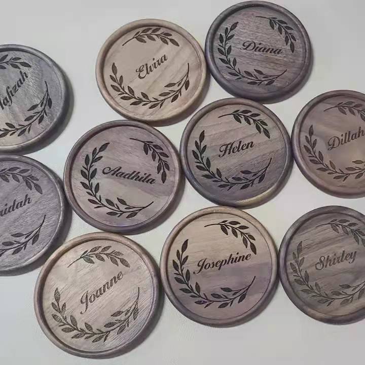 Custom Engraved Solid Wood Coaster detail image 5