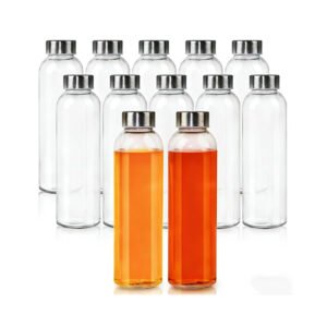 18oz Leakproof Glass Water Bottle with Stainless Steel Lid main image 2