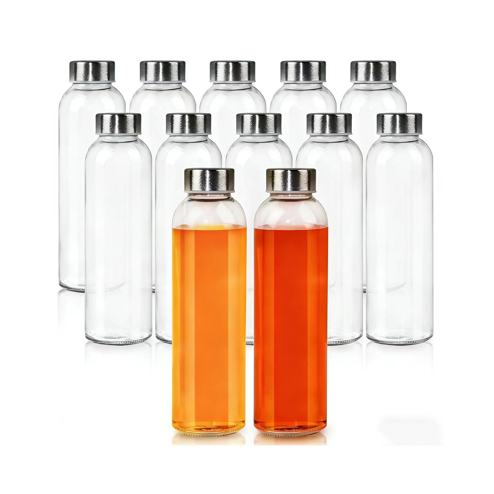 18oz Leakproof Glass Water Bottle with Stainless Steel Lid main image 2