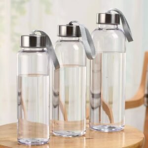 Borosilicate Glass Water Bottle with Bamboo Lid and Carry Loop main image 2