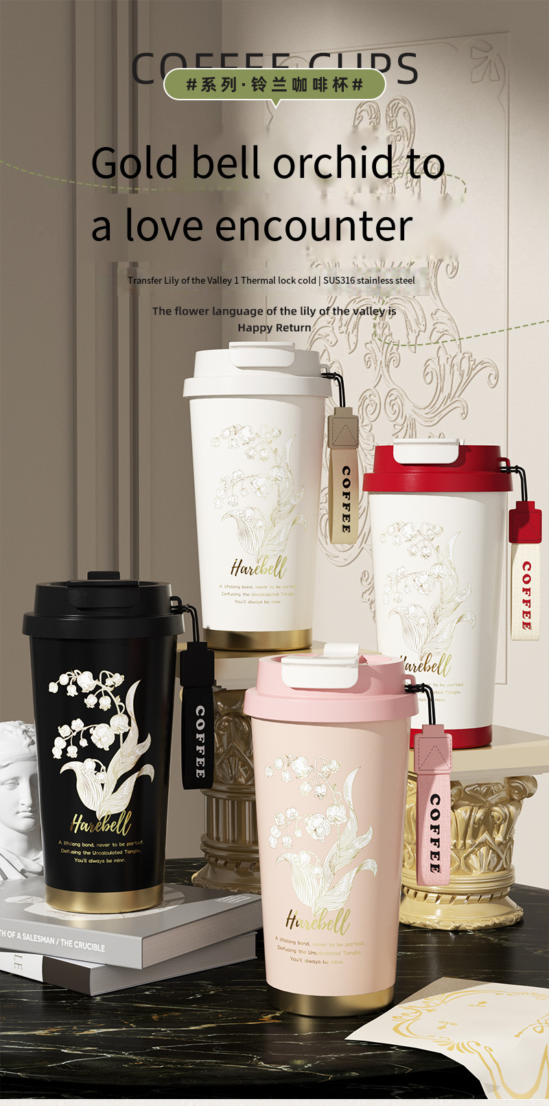 316 Stainless Steel 3-in-1 Insulated Coffee Cup detail image 1