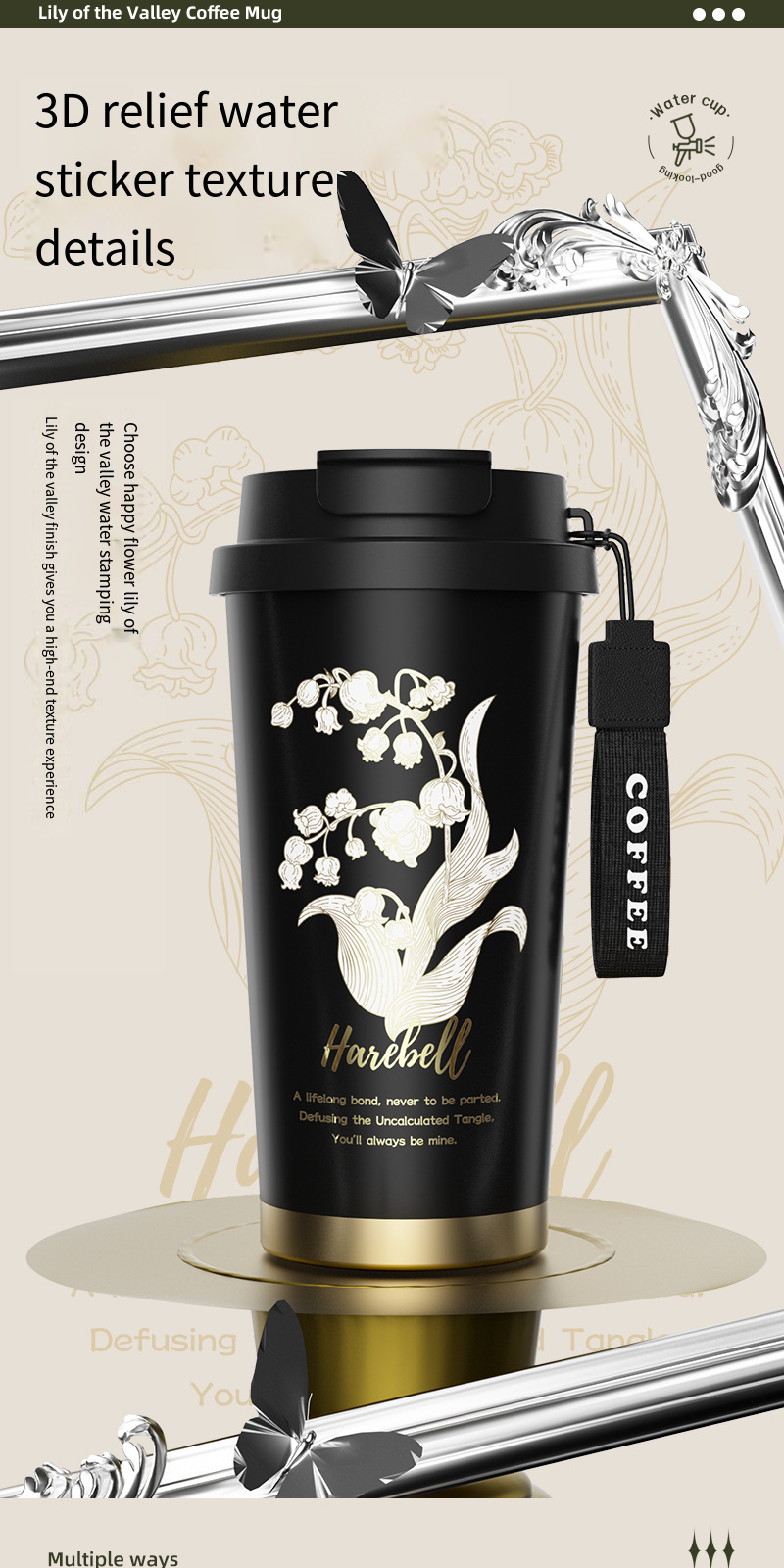 316 Stainless Steel 3-in-1 Insulated Coffee Cup detail image 3