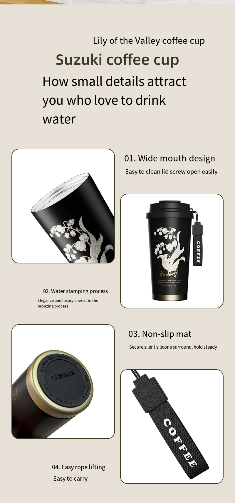 316 Stainless Steel 3-in-1 Insulated Coffee Cup detail image 9