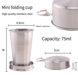 Collapsible Stainless Steel Travel Cup with Keychain main image 4
