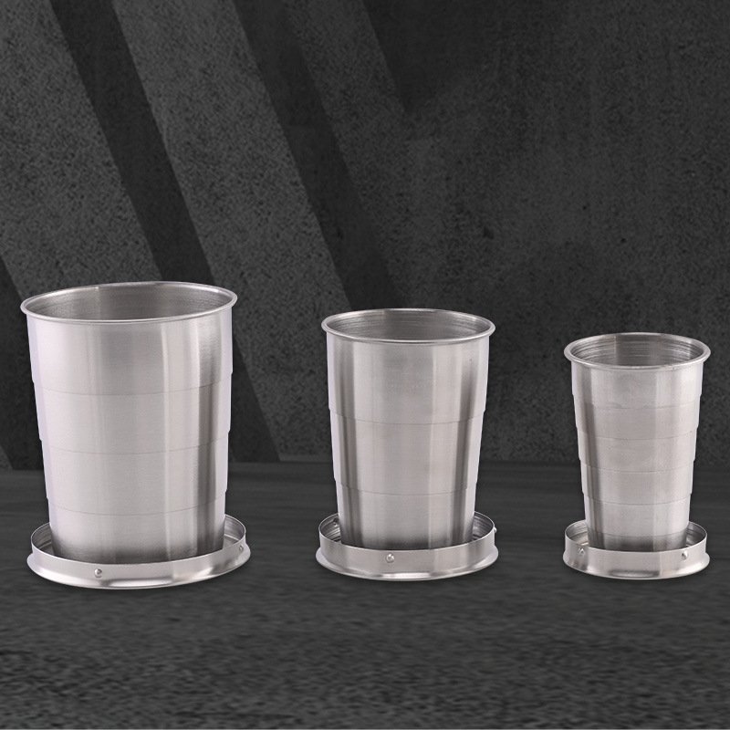Collapsible Stainless Steel Travel Cup with Keychain main image 5