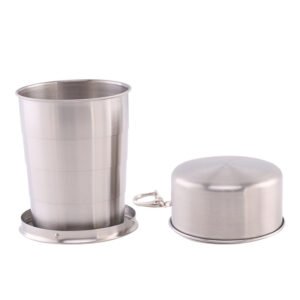 Collapsible Stainless Steel Travel Cup with Keychain main image 6
