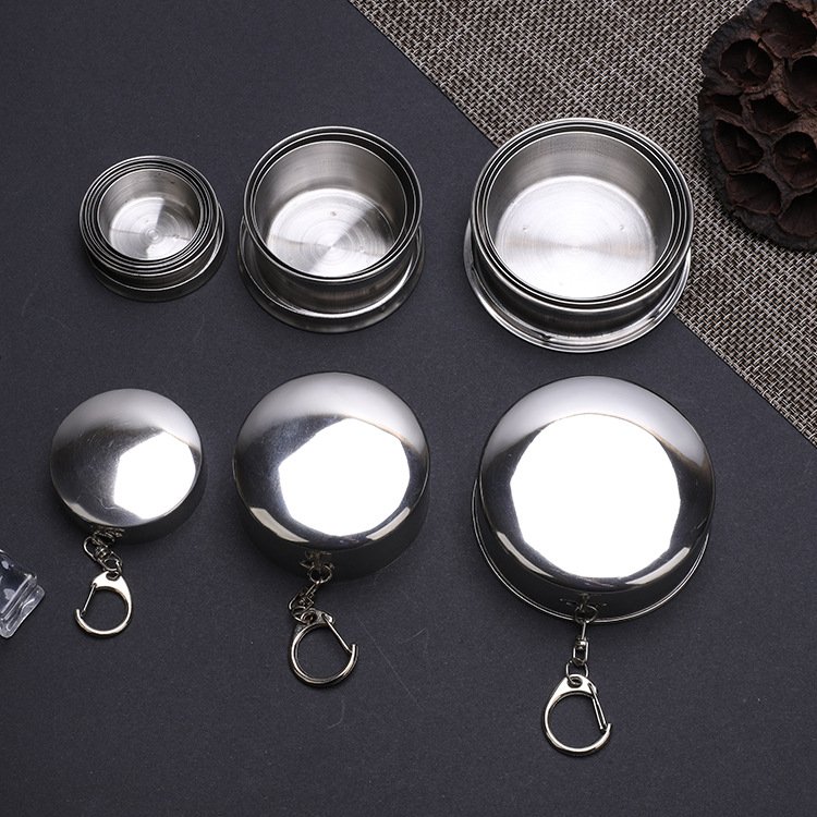 Collapsible Stainless Steel Travel Cup with Keychain main image 7
