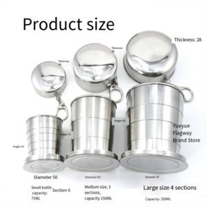 Collapsible Stainless Steel Travel Cup with Keychain main image 8