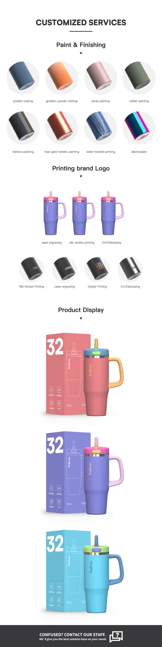 304 Stainless Steel Insulated Tumbler with Handle and Straw detail image 4