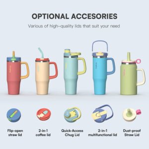 304 Stainless Steel Insulated Tumbler with Handle and Straw main image 2