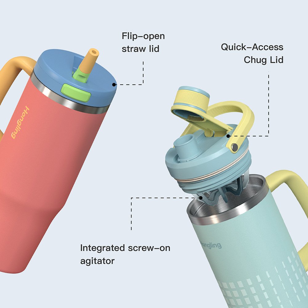 304 Stainless Steel Insulated Tumbler with Handle and Straw main image 4