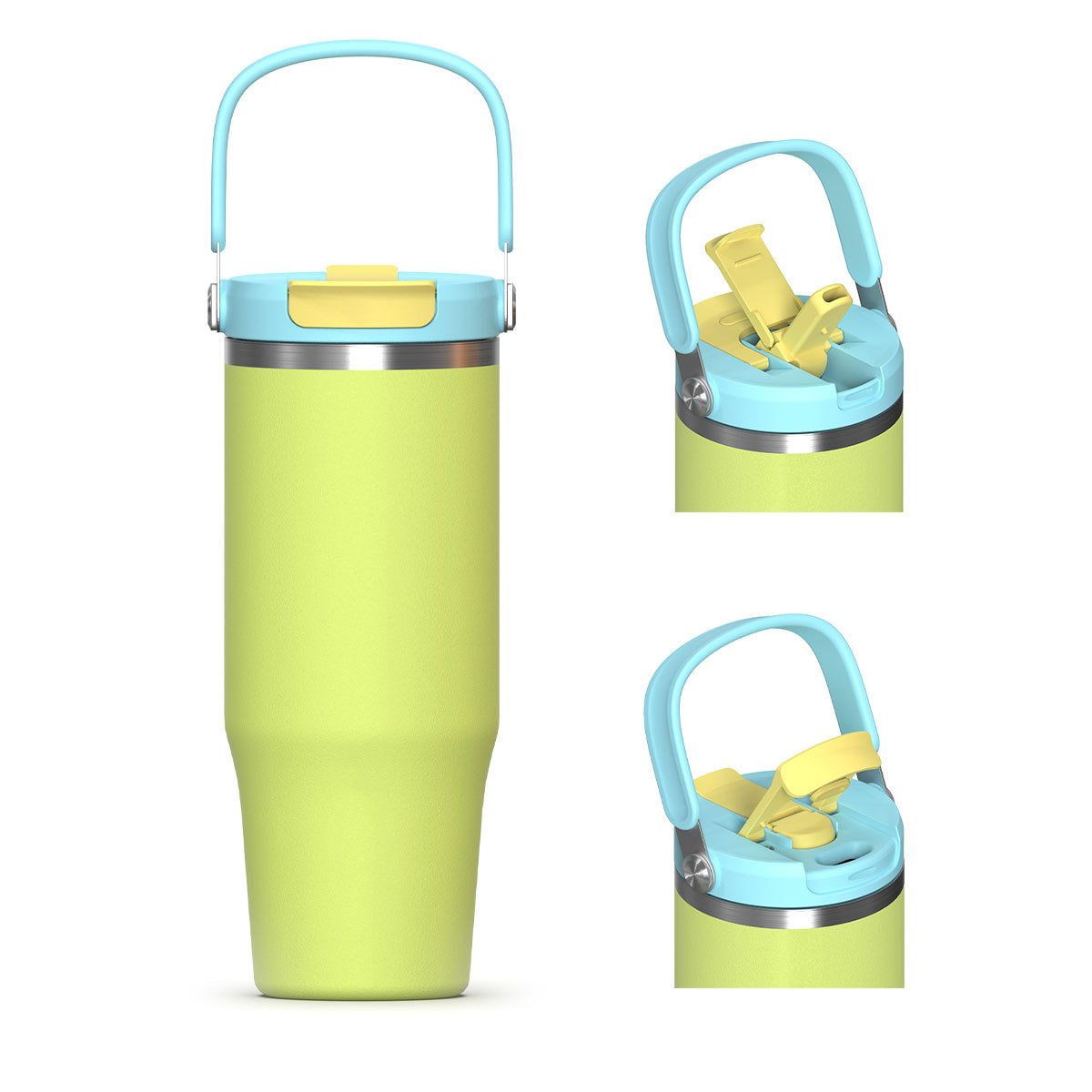 304 Stainless Steel Insulated Tumbler with Handle and Straw sku image 2
