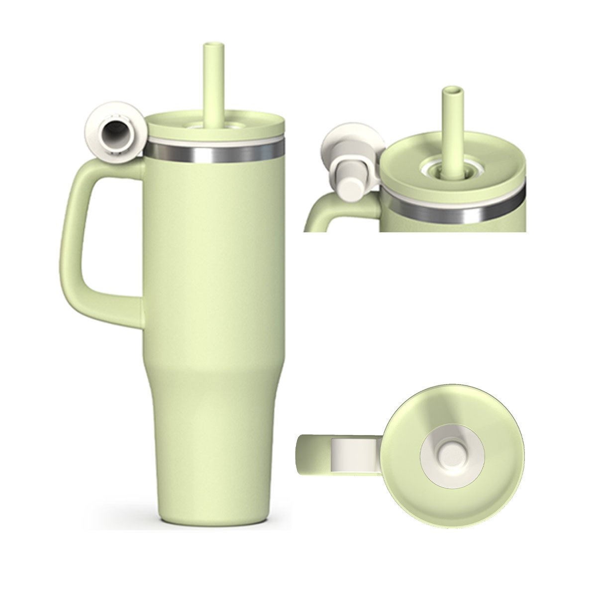 304 Stainless Steel Insulated Tumbler with Handle and Straw sku image 3