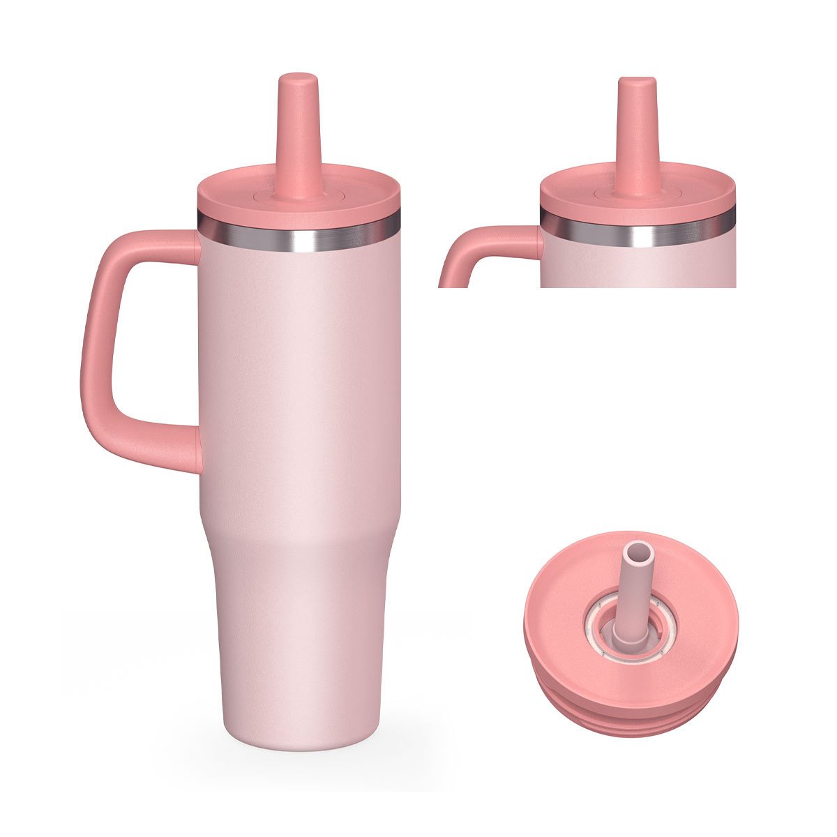 304 Stainless Steel Insulated Tumbler with Handle and Straw sku image 5