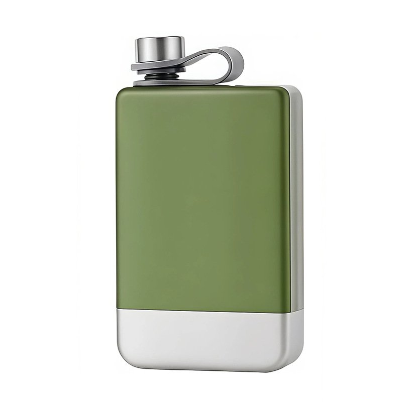 9oz 304 Stainless Steel Hip Flask with Carry Strap main image 2