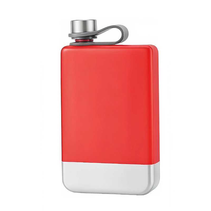 9oz 304 Stainless Steel Hip Flask with Carry Strap main image 3