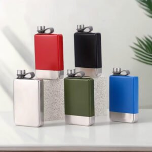 9oz 304 Stainless Steel Hip Flask with Carry Strap main image 4