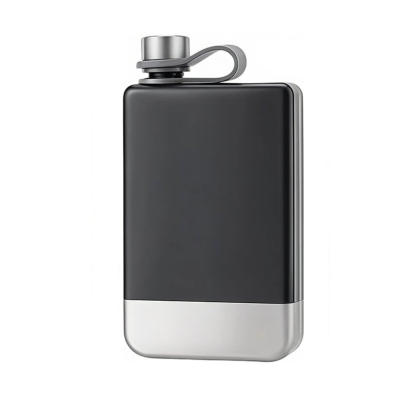 9oz 304 Stainless Steel Hip Flask with Carry Strap main image 5