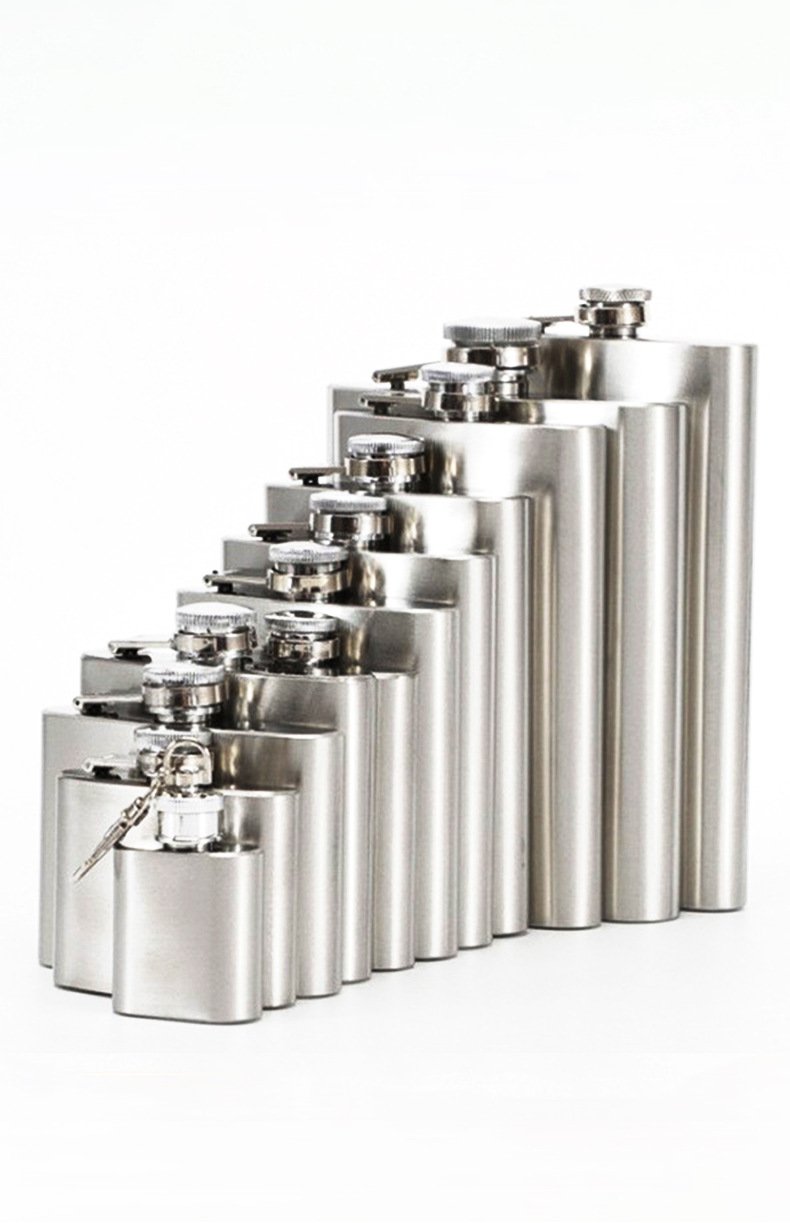 Stainless Steel Hip Flask in Multiple Sizes detail image 2