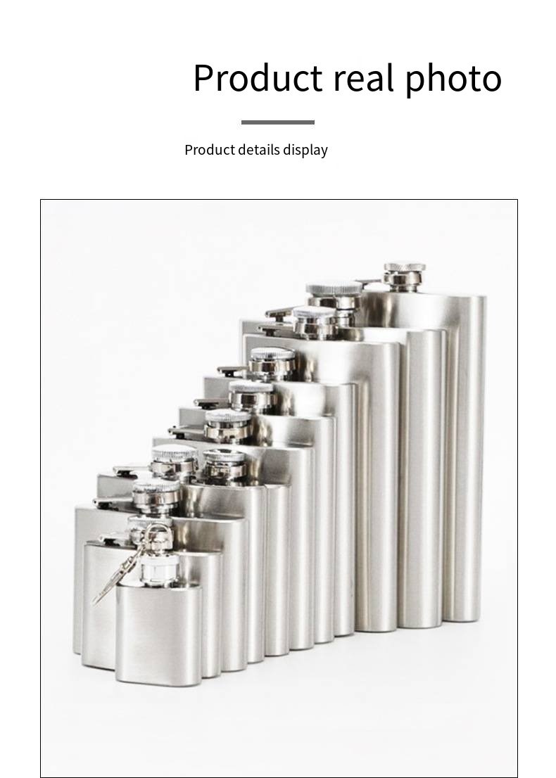 Stainless Steel Hip Flask in Multiple Sizes detail image 6