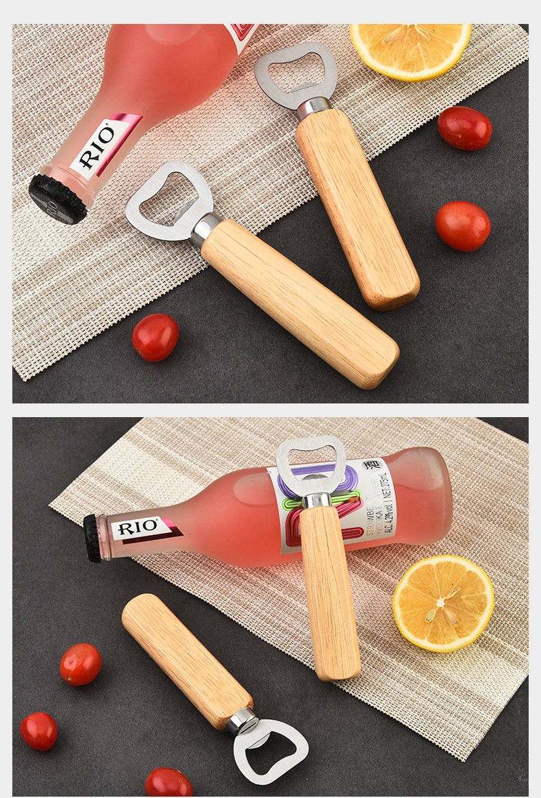 Wooden Handle Stainless Steel Beer Bottle Opener detail image 8