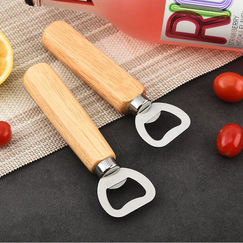 Wooden Handle Stainless Steel Beer Bottle Opener main image 1