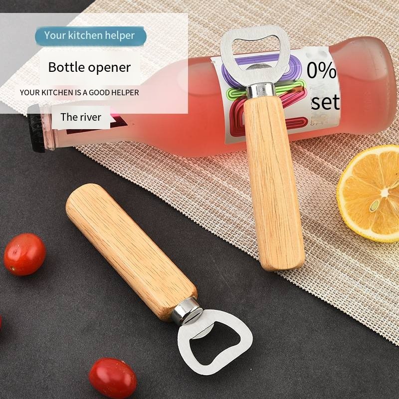 Wooden Handle Stainless Steel Beer Bottle Opener main image 2