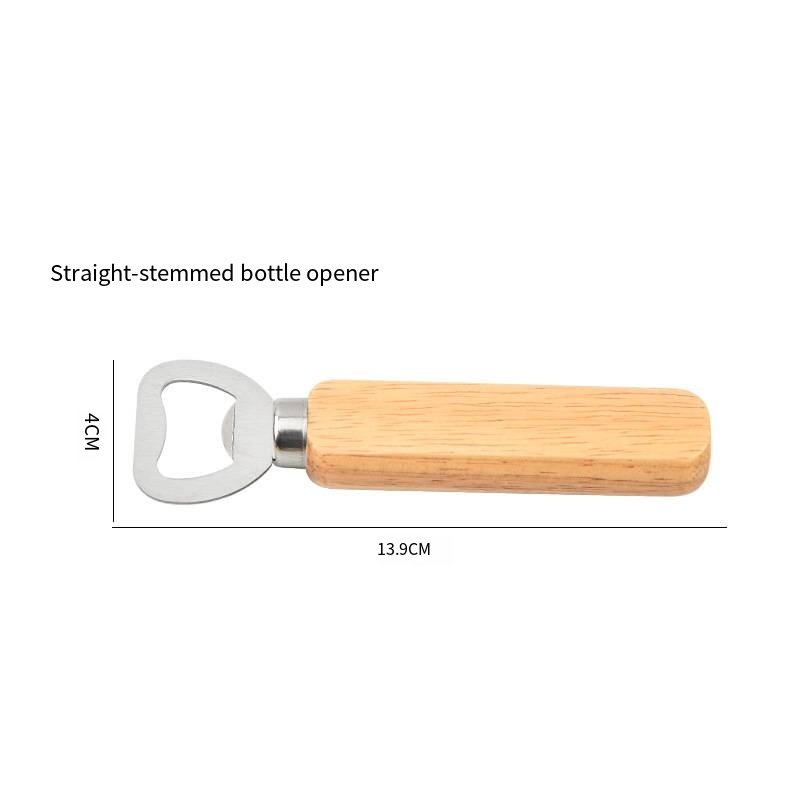 Wooden Handle Stainless Steel Beer Bottle Opener sku image 1