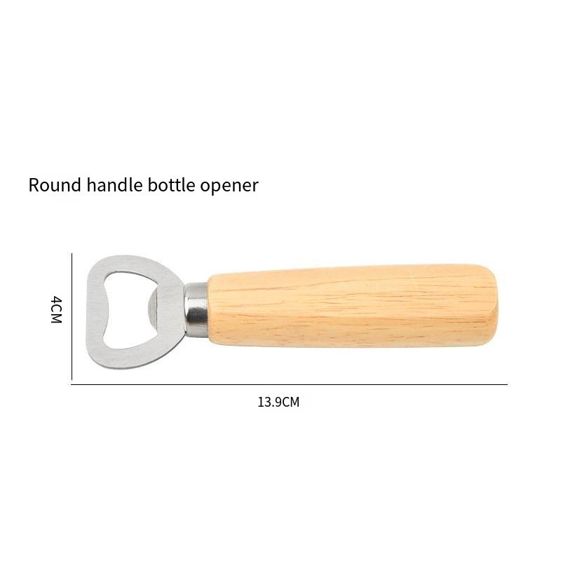 Wooden Handle Stainless Steel Beer Bottle Opener sku image 2