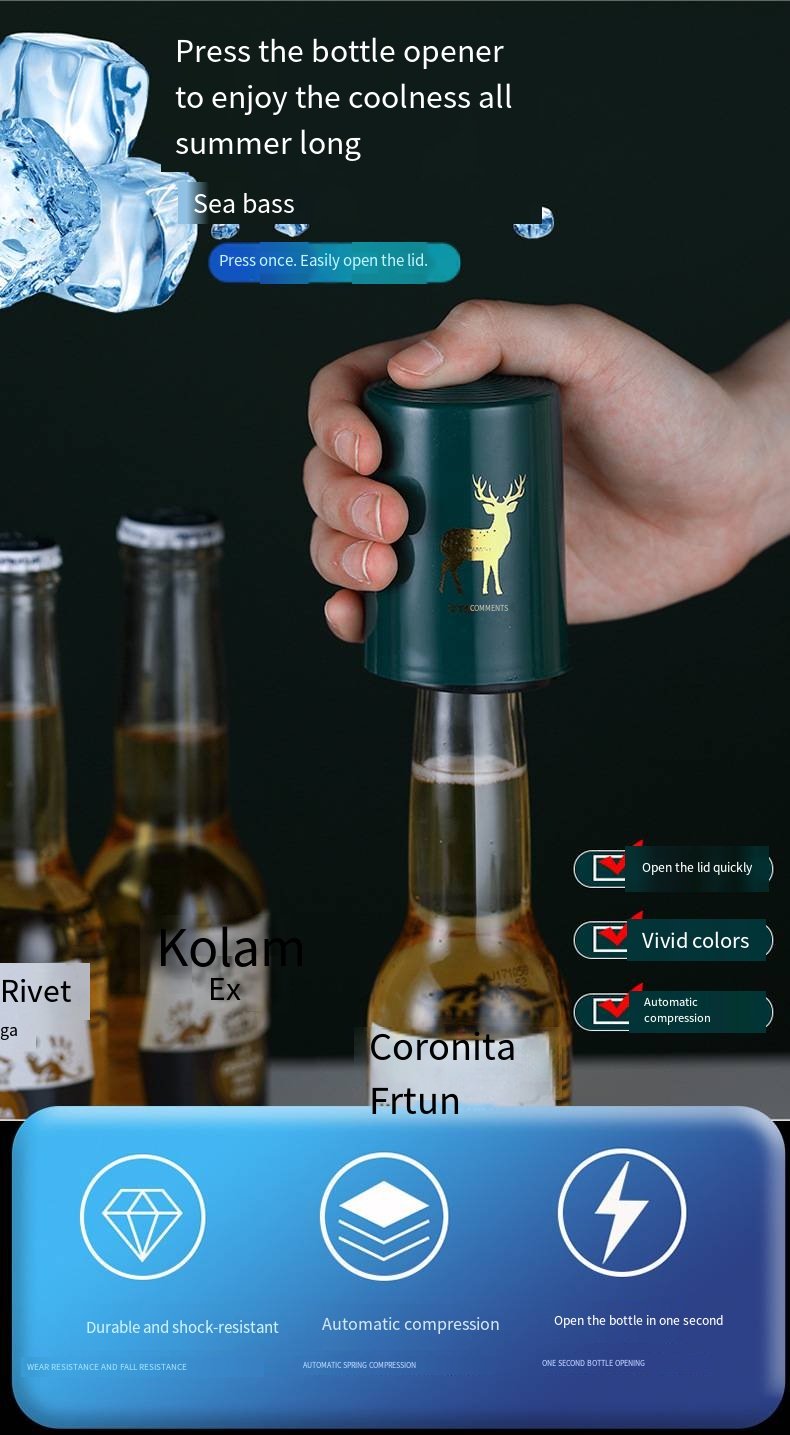 Automatic Push-Down Beer Bottle Opener detail image 1
