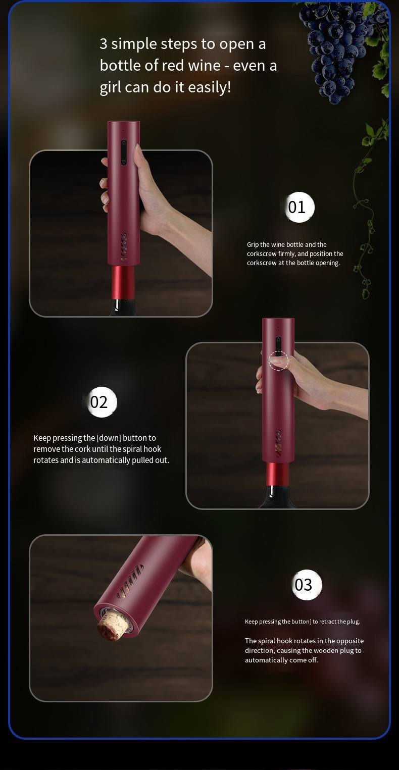 Portable Electric Wine Bottle Opener detail image 3