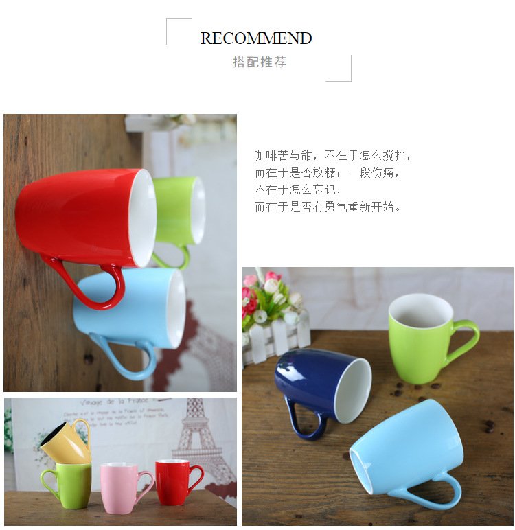 Korean-Style Candy Color Ceramic Mug detail image 5