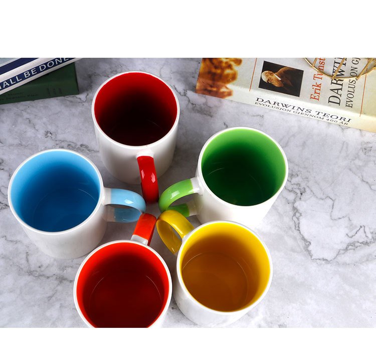 Two-Tone Ceramic Mug with Colored Interior and Handle detail image 5