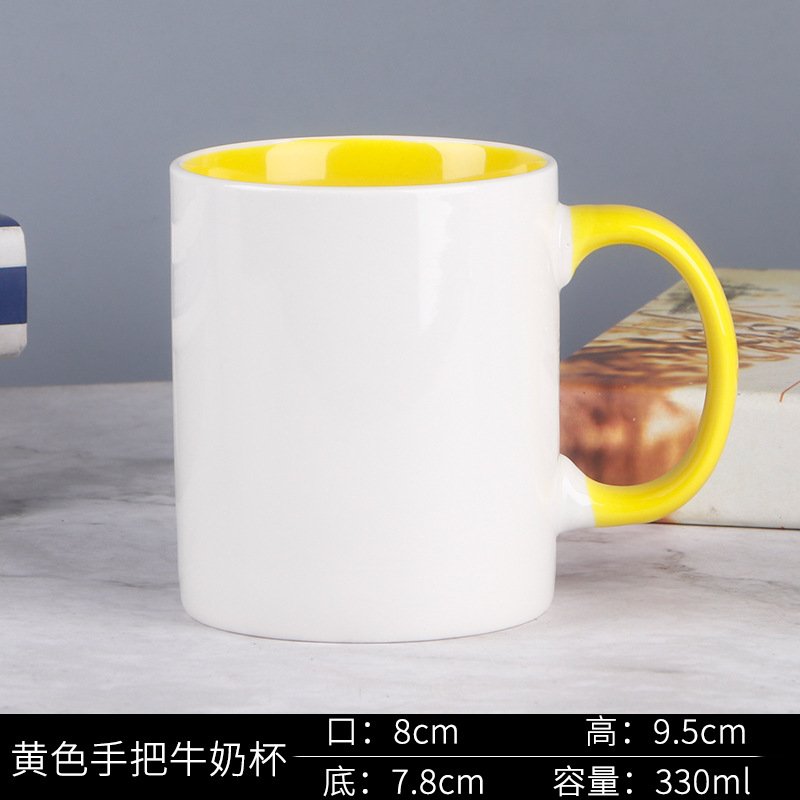 Two-Tone Ceramic Mug with Colored Interior and Handle sku image 17