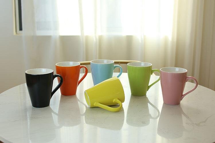 Korean-Style Candy Color Melon-Shaped Ceramic Mug detail image 1