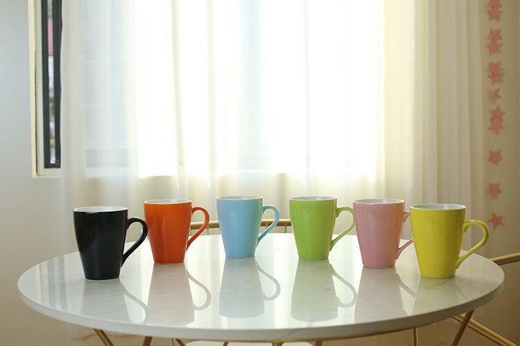 Korean-Style Candy Color Melon-Shaped Ceramic Mug detail image 2