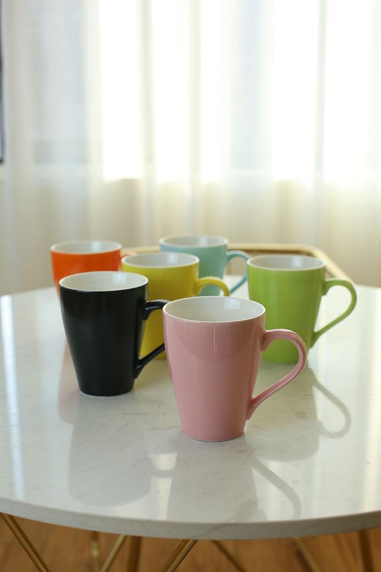 Korean-Style Candy Color Melon-Shaped Ceramic Mug detail image 3
