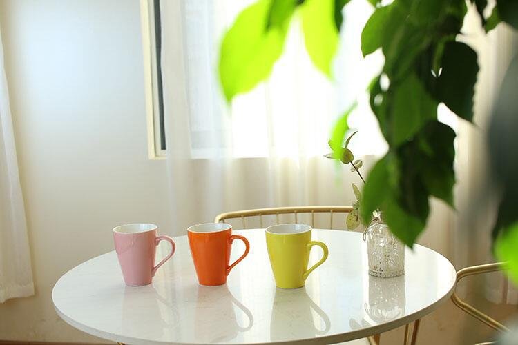 Korean-Style Candy Color Melon-Shaped Ceramic Mug detail image 4