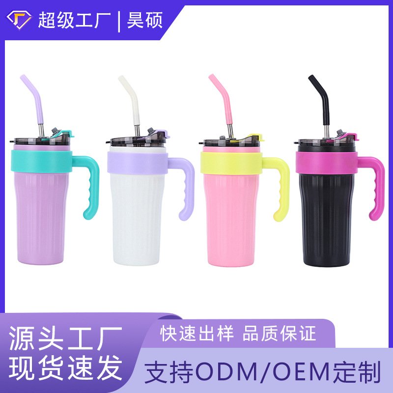 12oz/14oz 304 Stainless Steel Insulated Mug with Handle and Lid detail image 8