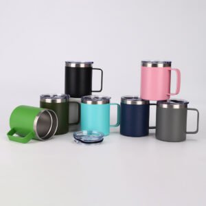 12oz/14oz 304 Stainless Steel Insulated Mug with Handle and Lid main image 6