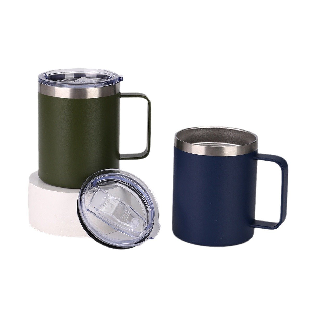 12oz/14oz 304 Stainless Steel Insulated Mug with Handle and Lid main image 8