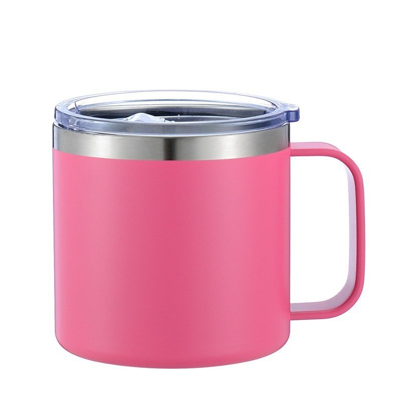 12oz/14oz 304 Stainless Steel Insulated Mug with Handle and Lid sku image 26
