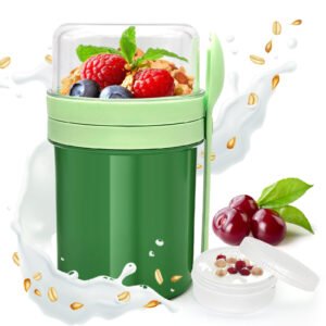 Double-Layer Leakproof Overnight Oats and Salad Cup with Utensils main image 2