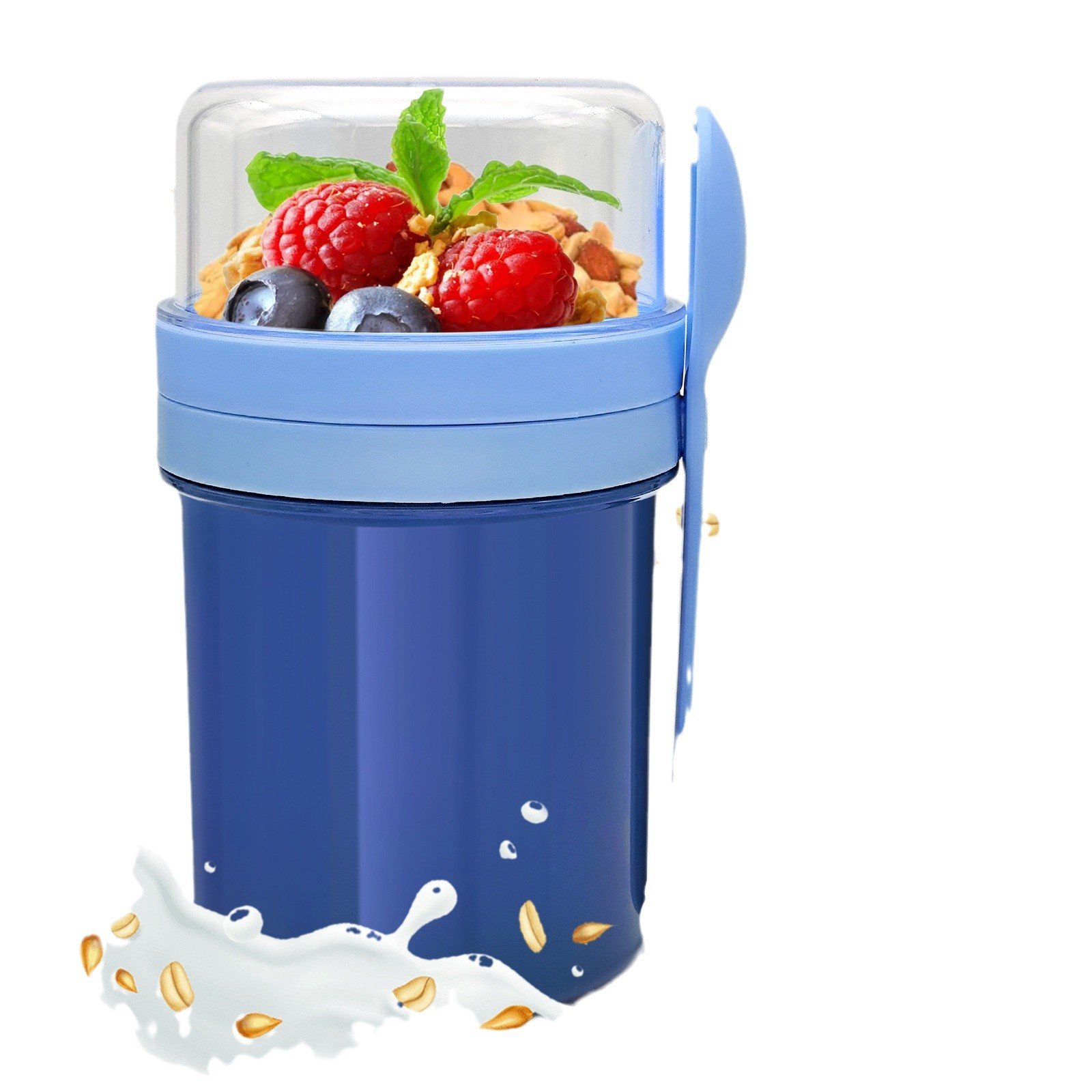 Double-Layer Leakproof Overnight Oats and Salad Cup with Utensils main image 5