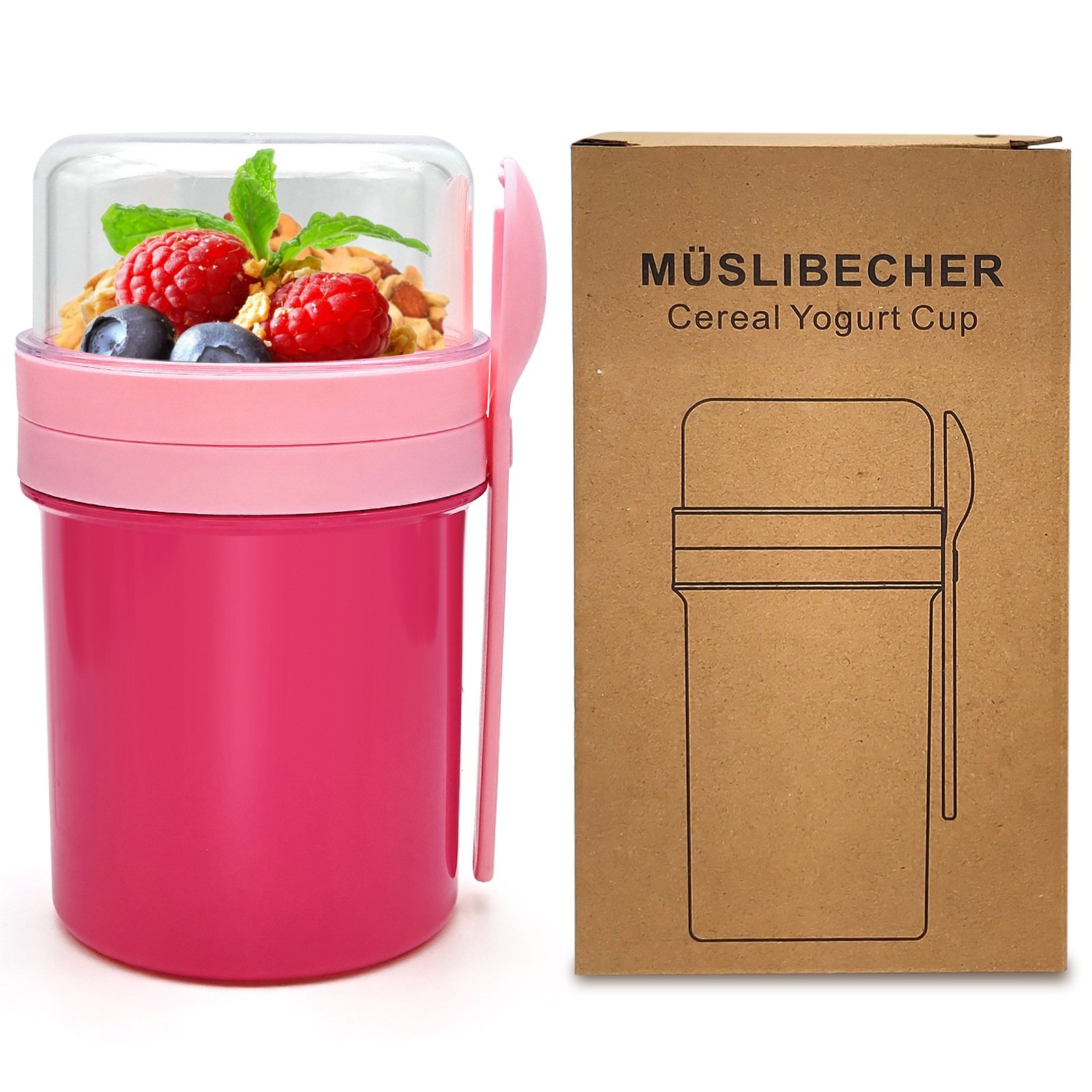 Double-Layer Leakproof Overnight Oats and Salad Cup with Utensils sku image 1