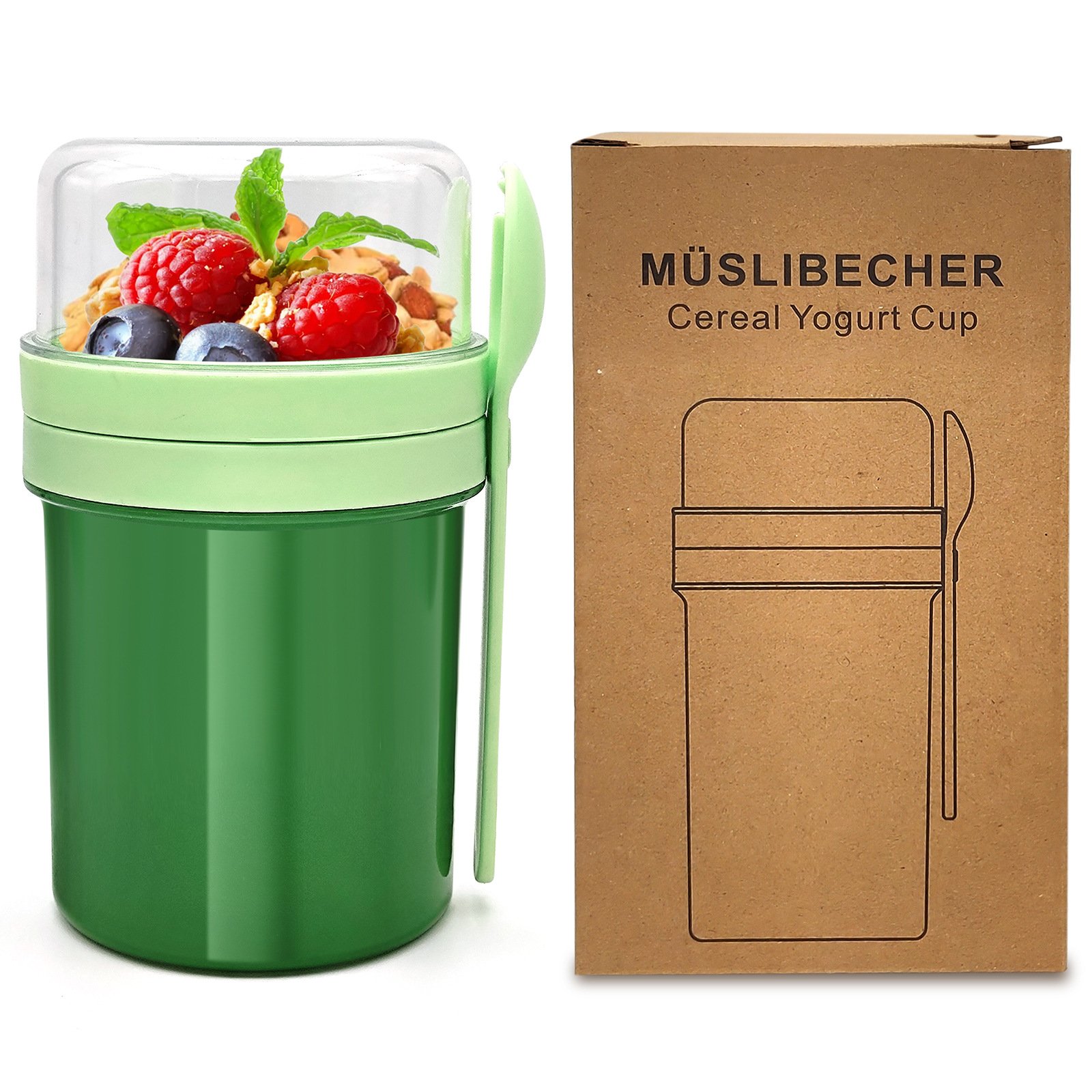 Double-Layer Leakproof Overnight Oats and Salad Cup with Utensils sku image 2