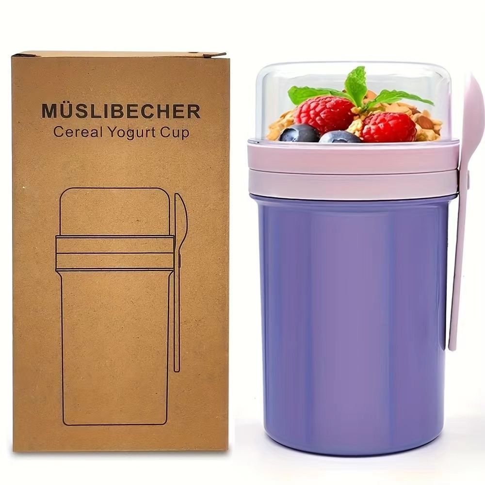 Double-Layer Leakproof Overnight Oats and Salad Cup with Utensils sku image 6