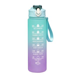 750 ml gradient sports water bottle with flip-top lid and wrist strap