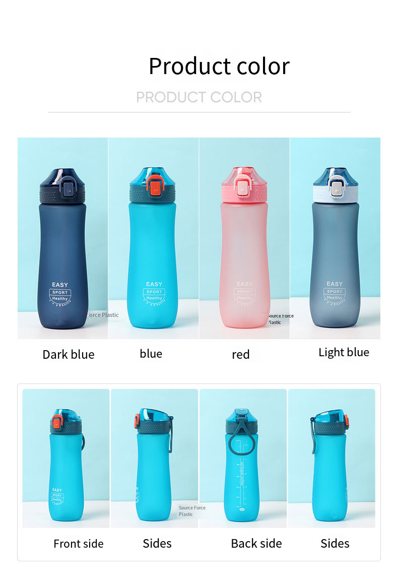 800ml Frosted Sports Water Bottle with Carry Handle detail image 2